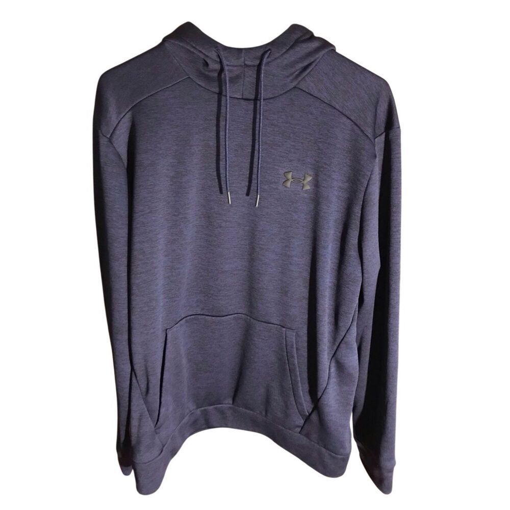 UNDER ARMOUR loose hoodie hooded sweatshirt sz Large Navy Blue fleece lined
